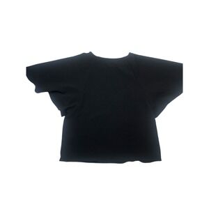 Traffic People T-Shirt Women's Black Raglan Round Neck Short Sleeve Pullover Top